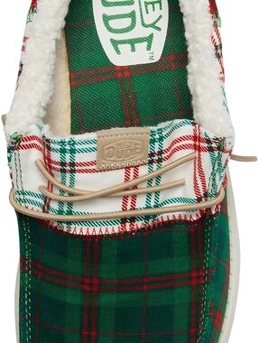 Hey Dude Green Plaid Slip-On Shoes Size 12 NWOB